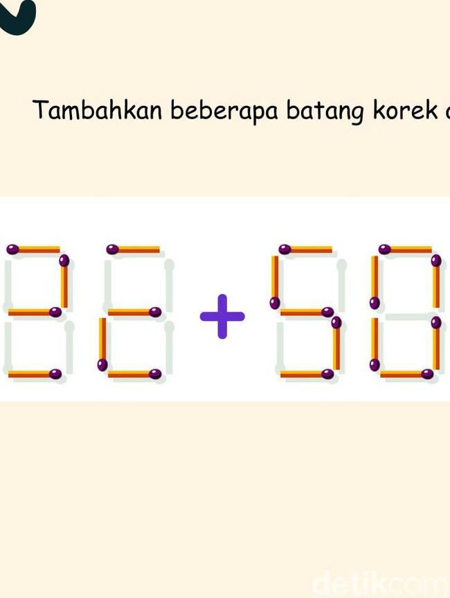 Konon Otak Tak Kenal Libur, Geser dan Tambahkan Korek Api Agar Hitungannya Benar