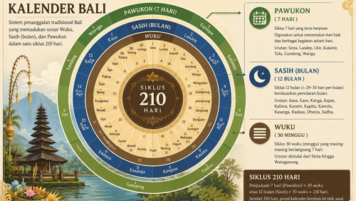 Ilustrasi kalender Bali. (Chat GPT)