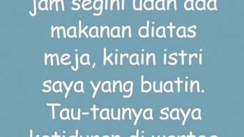 Tidur di warteg lalu mengira makanan di meja buatan istri sendiri. Level halu bapak-bapak memang susah ditandingi. Foto: instagram/@giladiskonn/