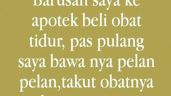 Humor obat tidur ini recehnya tipis, tapi efek ngakaknya panjang. Netizen sampai ikut takut obatnya bangun. Foto: instagram/@giladiskonn/