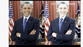 Bahkan foto Barack Obama pun dijadikan bahan candaan. Netizen menilai AI Camera Assistant membuat foto terlihat terlalu terang dan flat. Foto: X.com