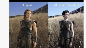 Karakter Achilles versi film Troy dan The Odyssey ikut dijadikan bahan meme. Netizen menyebut AI Camera Assistant membuat hasil foto seperti kehilangan detail dan warna asli. Foto: X.com