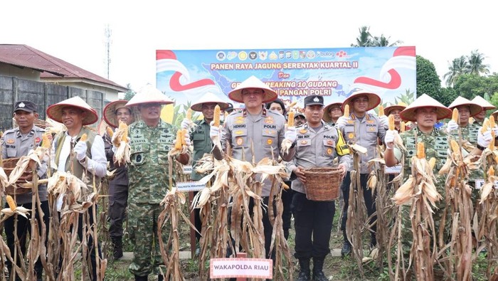 Polda Riau melaksanakan panen raya jagung di Kota Pekanbaru.