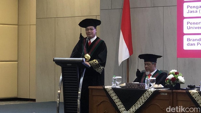 Rapat Senat Terbuka Laporan Tahunan Rektor & Pidato Milad ke-45 Universitas Muhammadiyah Yogyakarta di Ballroom Gedung UMY Student Dormitory, Sabtu (16/5/2026).