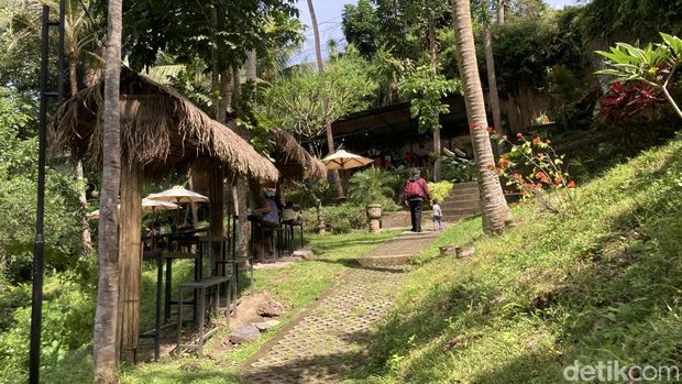 Suasana tempat nongkrong di Angkringan The Beji, Desa Banjarangkan, Klungkung, Bali, Sabtu (16/5/2026). (Fatih Kudus Jaelani/detikBali)