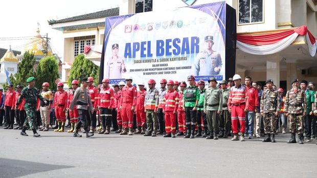 Apel Siaga Karhutla di Kabupaten Lahat, Sumsel, Minggu (17/5/2026).
