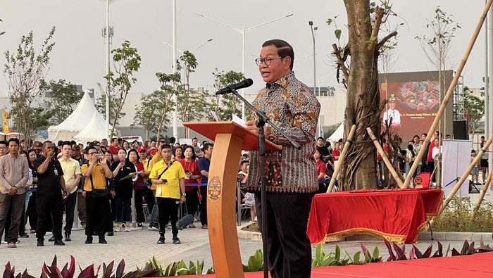 Gubernur DKI Jakarta Pramono Anung meresmikan Kelenteng Tian Fu Gong, Pantai Indah Kapuk (PIK), Jakarta Utara.