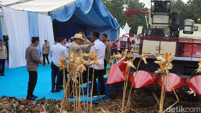 Presiden Prabowo Subianto menghadiri panen raya jagung serentak di Kabupaten Tuban, Jawa Timur, Sabtu (16/5/2026), yang disambut antusias para petani setempat.