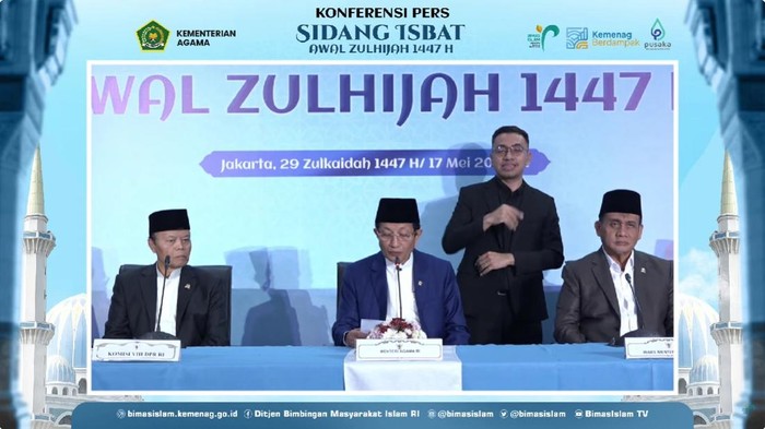 Pengumuman Hasil Sidang Isbat Idul Adha 2026