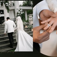 Dari tampak belakang, hijab ini menyatu dengan anggun bersama veil transparan berhias bordir brokat halus di bagian tepinya. Gaya hijab ini secara konsisten mempertahankan tampilan yang sleek dan rapi. Foto: Dok. Instagram @thepotomoto.