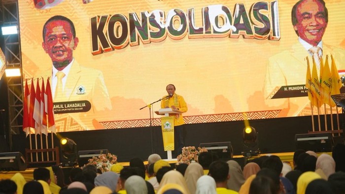 Plt Ketua Golkar Sulsel Muhidin menghadiri konsolidasi DPD II Golkar Sulsel di Soppeng.