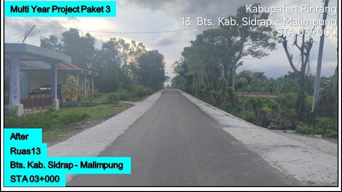 Salah satu ruas Jalan Sidrap-Malimpung yang ditangani lewat program MYP Pemprov Sulsel.