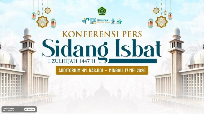 Streaming Sidang Isbat Idul Adha 2026