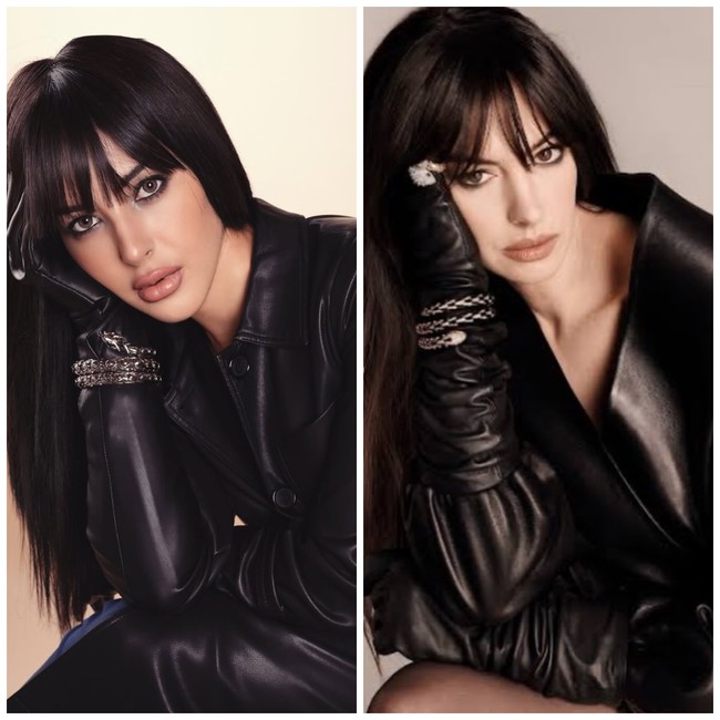 Mulai dari busana, gaya rambut, aksesori, hingga riasan wajah Tasya tampak terinspirasi dari salah satu potret Anne Hathaway.  Foto: Instagram/@tasyafarasya