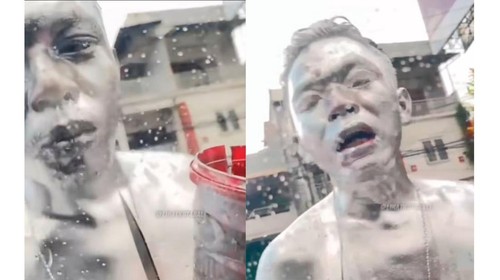Video seorang manusia silver menodongkan pisau kepada pengendara di jalanan Kuta, Badung, Bali, viral di media sosial. (Tangkapan layar Instagram @lihatkutabali)