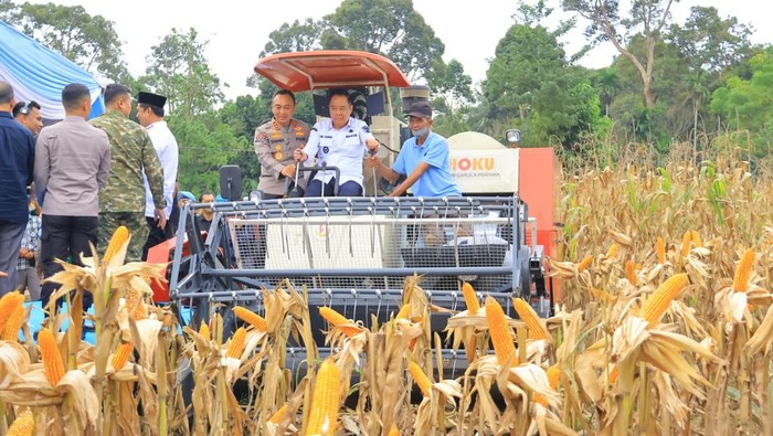 Wagub bersama Kapolda Sumsel saat panen raya di OKU Selatan