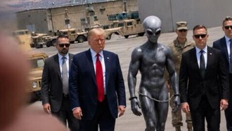 Heboh! Donald Trump Posting Foto Bareng Alien, AI atau Nyata?