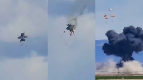 Dua jet tempur Angkatan Laut AS bertabrakan dan meledak saat air show di Idaho. Video detik-detik tabrakan di udara viral di media sosial.