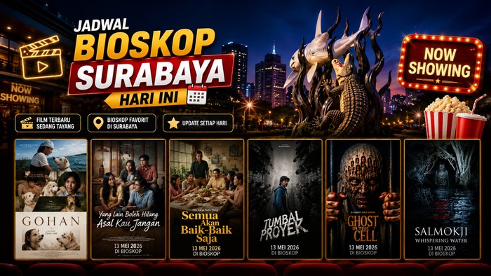 Ilustrasi jadwal bioskop Surabaya hari ini.