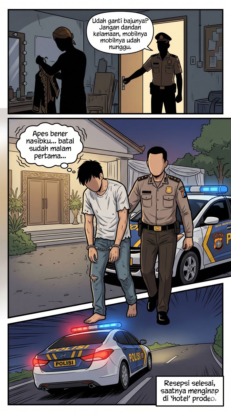 Ilustrasi Komik Pengantin Curi Motor