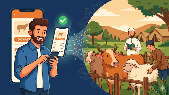 Ilustrasi kurban online.