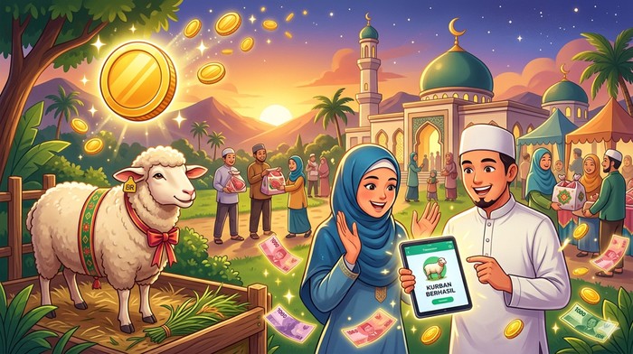 Ilustrasi kurban online.