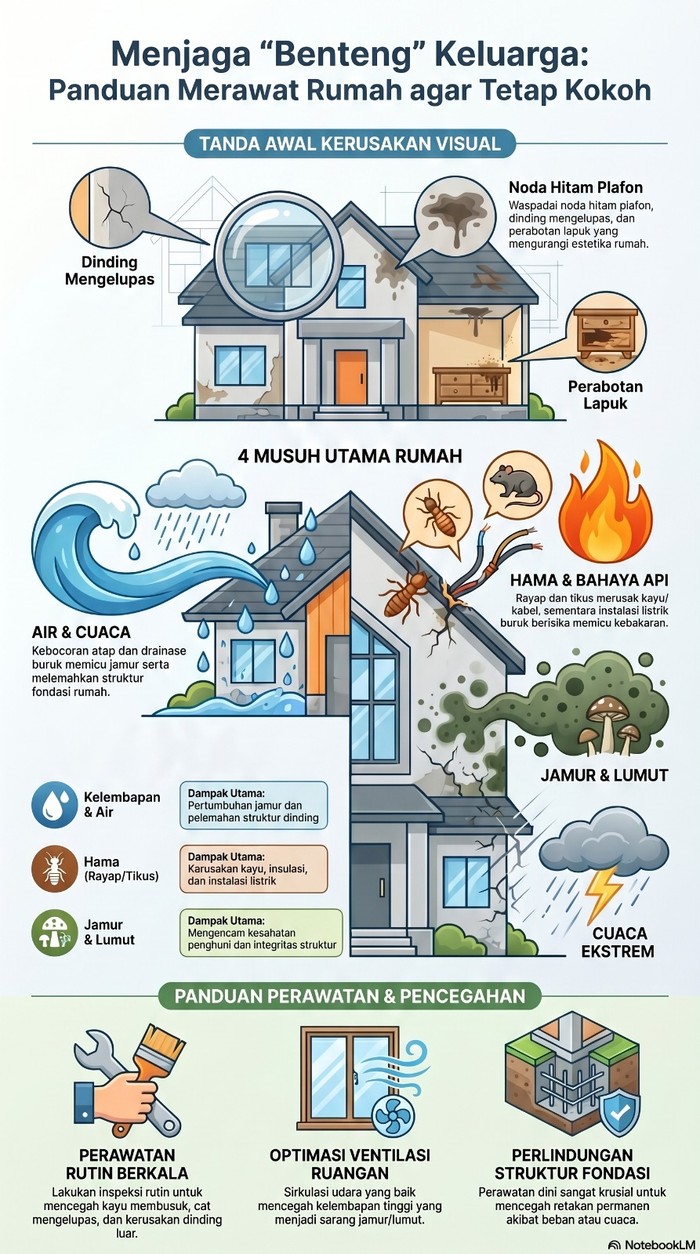 Rumah tua, tak terawat.