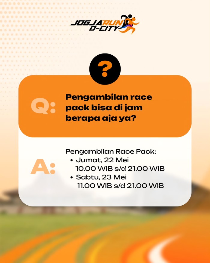 Jadwal Pengambilan Racepack Jogja Run D-City 2026, Kamu Daftar Belum?