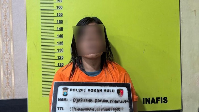 Pelaku saat diamankan. (dok. Polres Rohul)