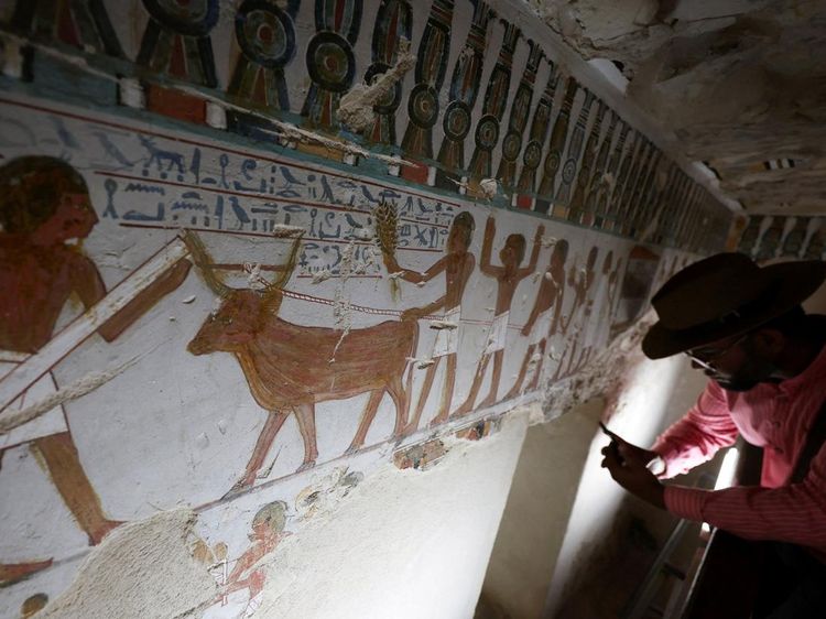 Potret Dinding Makam Tutankhamun Jadi Sorotan di Luxor