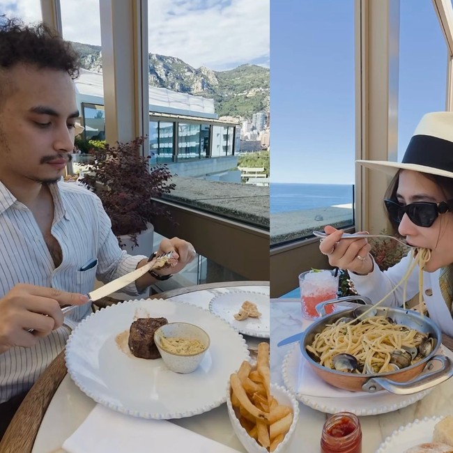 Naik Helikopter, Prilly Latuconsina dan Omara Lunch Mewah di Monaco