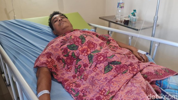Korban Guntur saat dirawat di RS Pirngadi Medan. (Foto: Finta Rahyuni/detikSumut)