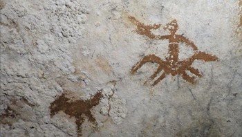 Lukisan cadas tertua di dunia ditemukan di Pulau Muna, Sulawesi Tenggara Foto: (Griffith University/Maxime Aubert)