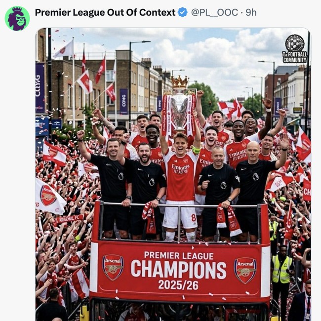 Meme Arsenal Diolok-olok Jadi Tim Juara PGMOL