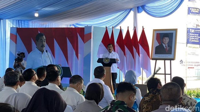Menteri Imipas Agus saat menghadiri acara peluncuran fasilitas rumah ASN Kemenimipas di Cikarang Barat, Kabupaten Bekasi, Selasa (19/5/2026).