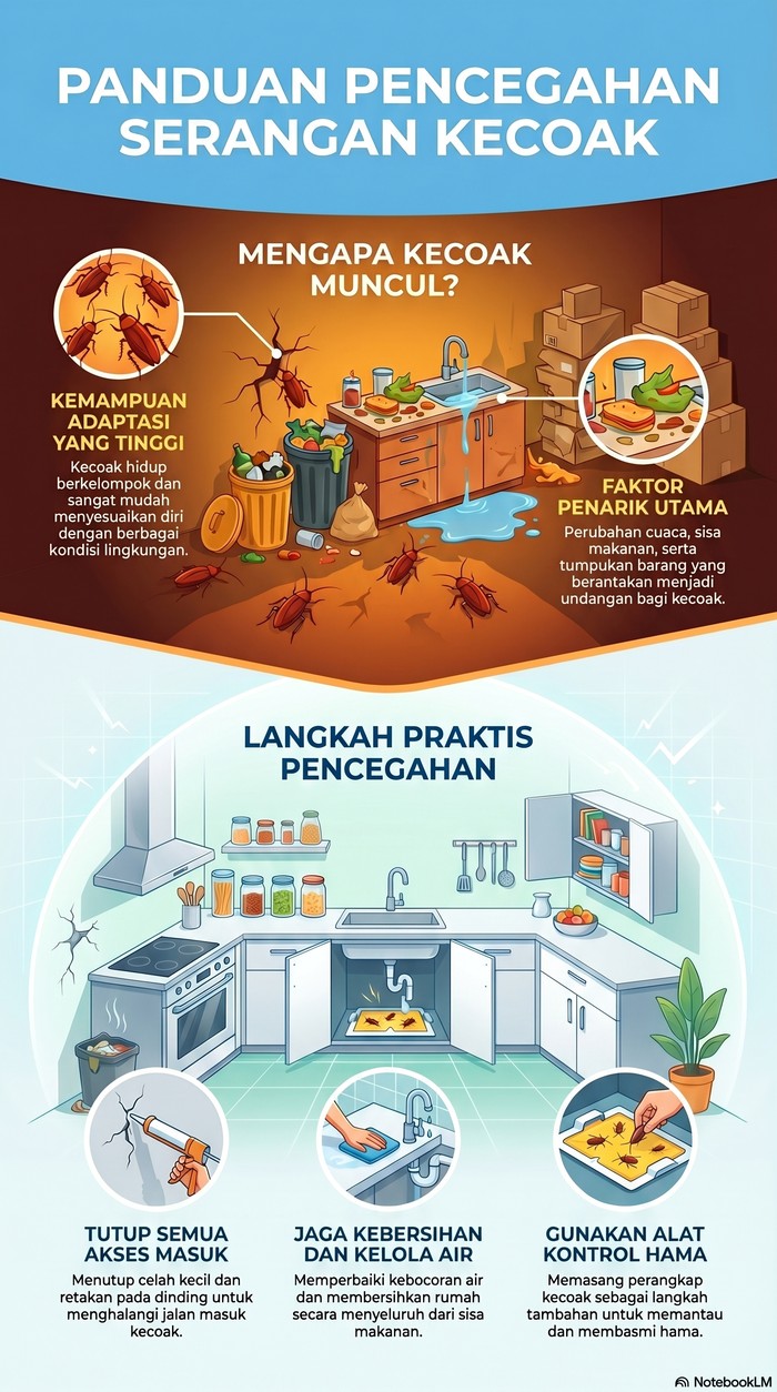 Penyebab serangan kecoak di rumah.