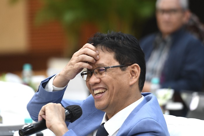 Menteri Keuangan Purbaya Yudhi Sadewa memberikan keterangan saat konferensi pers APBN KiTa edisi Mei 2026 di Jakarta, Selasa (19/5/2026. Kementerian Keuangan melaporkan defisit Anggaran Pendapatan dan Belanja Negara (APBN) mengalami penurunan menjadi 0,64 persen terhadap produk domestik bruto (PDB) atau senilai Rp164,4 triliun pada 30 April 2026. ANTARA FOTO/M Risyal Hidayat/tom.