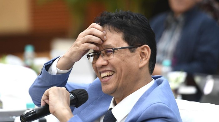 Menteri Keuangan Purbaya Yudhi Sadewa memberikan keterangan saat konferensi pers APBN KiTa edisi Mei 2026 di Jakarta, Selasa (19/5/2026. Kementerian Keuangan melaporkan defisit Anggaran Pendapatan dan Belanja Negara (APBN) mengalami penurunan menjadi 0,64 persen terhadap produk domestik bruto (PDB) atau senilai Rp164,4 triliun pada 30 April 2026. ANTARA FOTO/M Risyal Hidayat/tom.
