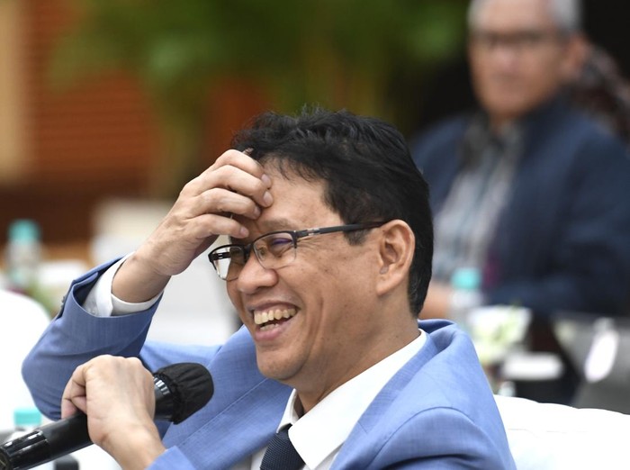 Menteri Keuangan Purbaya Yudhi Sadewa memberikan keterangan saat konferensi pers APBN KiTa edisi Mei 2026 di Jakarta, Selasa (19/5/2026. Kementerian Keuangan melaporkan defisit Anggaran Pendapatan dan Belanja Negara (APBN) mengalami penurunan menjadi 0,64 persen terhadap produk domestik bruto (PDB) atau senilai Rp164,4 triliun pada 30 April 2026. ANTARA FOTO/M Risyal Hidayat/tom.