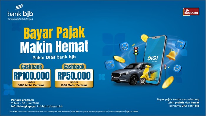 Bayar Pajak Kendaraan Makin Praktis dengan Promo Cashback DIGI bank bjb