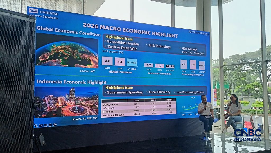 Marketing Director dan Corporate Communication Director PT Astra Daihatsu Motor (ADM) Sri Agung Handayani (kiri) dalam Konferensi Pers Daihatsu Campaign 2026 di AI DSO Astra Biz Centre, BSD Tangerang, Rabu (20/5/2026). (CNBC Indonesia/Ferry Sandi)