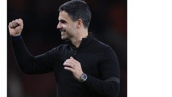 Selamat Mikel Arteta menang Liga Inggris untuk pertama kalinya. Foto: X.com