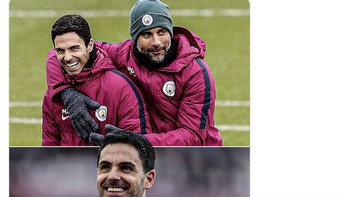 Setelah belajar di City dengan arahan Guardiola, Arteta kini telah menjadi master. Foto: X.com