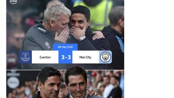 Mikel Arteta dibantu manajer teman-temannya yang sukses menahan laju Manchester City. Foto: X.com