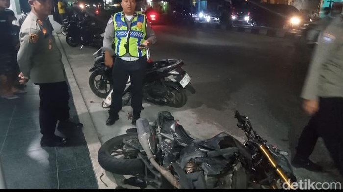 Motor yang kecelakaan di Jalan Jogja-Solo, Kepoh, Delanggu.