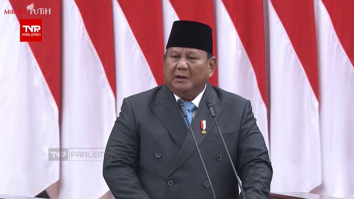 Presiden Prabowo Subianto saat rapat paripurna DPR di kompleks parlemen, Senayan, Jakarta, Rabu (20/5/2026).