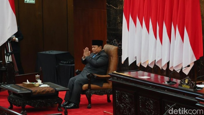 DPR menggelar rapat paripurna ke-19 masa persidangan V tahun sidang 2025-2026 di gedung Nusantara kompleks parlemen, Senayan, Jakarta, Rabu (20/5/2026). Presiden Prabowo Subianto pidato dalam rapat tersebut.