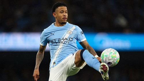 MANCHESTER, ENGLAND - MAY 13: Savinho of Manchester City during the Premier League match between Manchester City and Crystal Palace at Etihad Stadium on May 13, 2026 in Manchester, England. (Photo by MB Media/Getty Images)