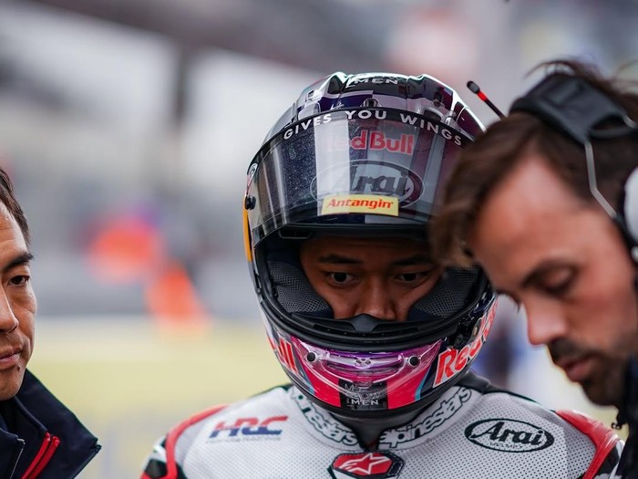Veda Ega Pratama di Moto3 Catalunya.