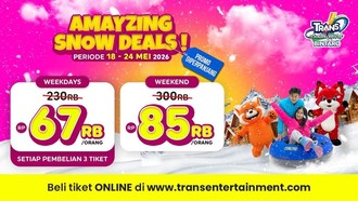 Main Salju di Trans Snow World Bintaro Mulai 85 Ribu Spesial May Day!